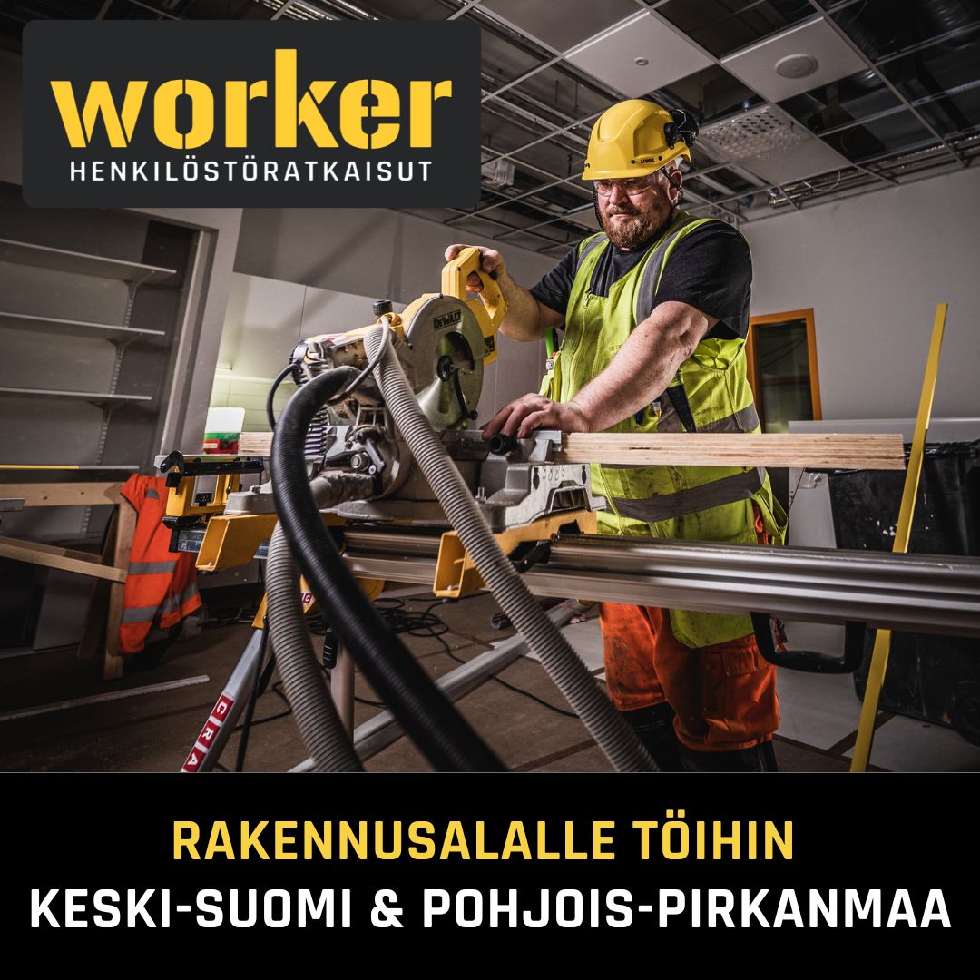 Rakennusalan tekijöille töitä Keski-Suomen ja Pohjois-Pirkanmaan alueella!